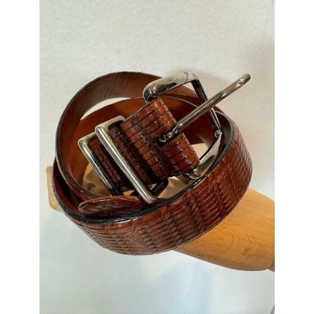 Mens Braided‎ Leather Italian Belt Size 38/95cm
